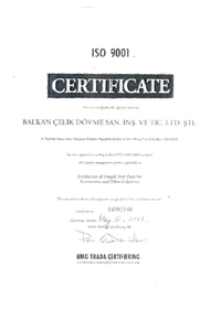 ISO 9001 Sertifika